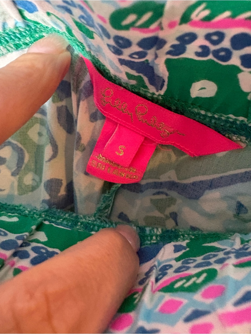 Lilly Pulitzer 32” Bal Harbour Palazzo Pants Emerald On The Prowl 🦄 Size S - Picture 8 of 9